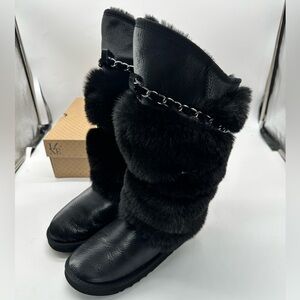 Australia Luxe Collective NWT Atilla Tall Shearling in Black NWT US 8 | EU 39